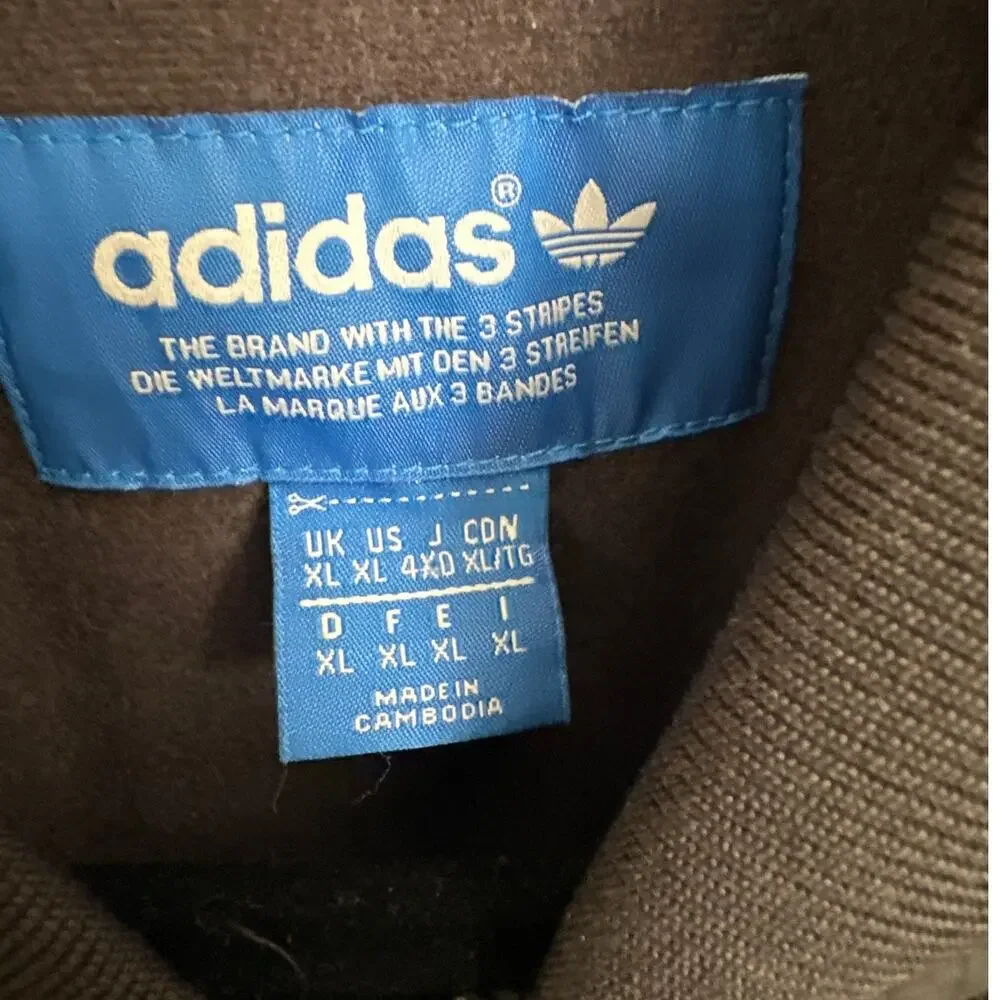 adidas Originals Quilted Bomber Jacket Black‎ Trefoil Men's XL AB7862